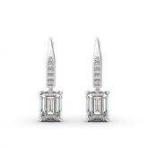 Jeulia Classic Emerald Cut Sterling Silver Drop Earrings