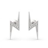 Jeulia Lightning Design Sterling Silver Stud Earrings