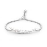 Jeulia "Staff of Thorns" Sterling Silver Bracelet