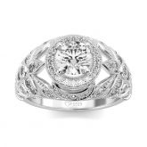 Jeulia Halo Round Cut Sterling Silver Ring