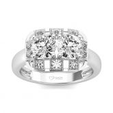 Jeulia Milgrain Round Cut Sterling Silver Ring