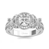 Jeulia Milgrain Halo Round Cut Sterling Silver Ring