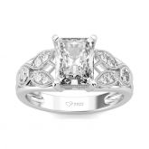 Jeulia Milgrain Radiant Cut Sterling Silver Ring