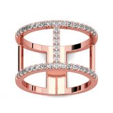Jeulia Unique Design Round Cut Sterling Silver Ring