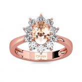 Jeulia Floral Oval Cut Sterling Silver Ring