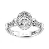 Jeulia Halo Oval Cut Sterling Silver Ring