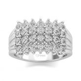 Jeulia Multiple Rows Round Cut Sterling Silver Ring