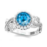 Jeulia Lace Design Round Cut Sterling Silver Ring