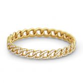 Jeulia Chain Design Round Cut Sterling Silver Bracelet
