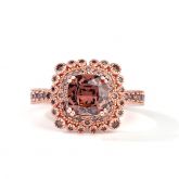 Jeulia Milgrain Design Halo Cushion Cut Sterling Silver Ring