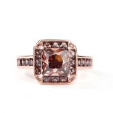 Jeulia Halo Princess Cut Sterling Silver Ring