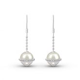 Jeulia Cultured Pearl Sterling Silver Drop Earrings
