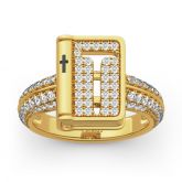 Jeulia "Bible" Hammer And Cross Sterling Silver Ring