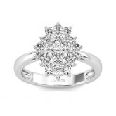 Jeulia Classic Round Cut Sterling Silver Ring
