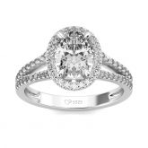 Jeulia Halo Oval Cut Sterling Silver Ring