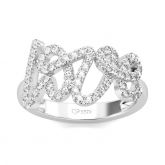Jeulia "Love" Round Cut Sterling Silver Women's Band