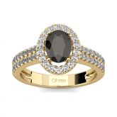 Jeulia Halo Oval Cut Sterling Silver Ring