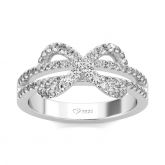 Jeulia Twist Infinity Round Cut Sterling Silver Women's Band
