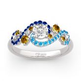 Jeulia "The Starry Night" Round Cut Sterling Silver Ring