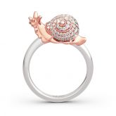 Jeulia "Dream Garden" Snail Design Sterling Silver Ring