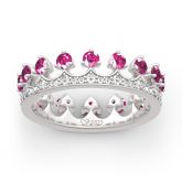 Jeulia "Be Your King" Crown Shape Round Cut Sterling Silver Ring
