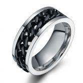 Two Tone Simple Titanium Steel Men's Band