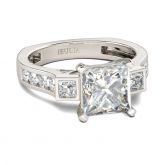 European Shank Princess Cut Sterling Silver Ring