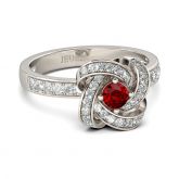 Twist Halo Round Cut Sterling Sliver Cocktail Ring