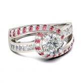 Asymmetric Round Cut Sterling Silver Ring