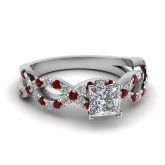 Twist Princess Cut Sterling Silver Ring