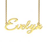 Gold Tone GreatVibes-Regular Style Name Necklace