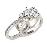 Interchangeable Round Cut Sterling Silver Skull Ring