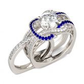 Jeulia Knot Round Cut Sterling Silver Ring Set