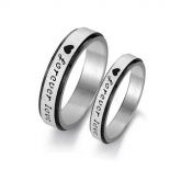 Jeulia Forever Love Titanium Steel Couple Rings
