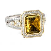 Halo Radiant Cut Sterling Silver Ring