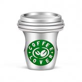 Coffee Cup Charm Sterling Silver