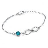 Infinity Sterling Silver Bracelet With Birthstone