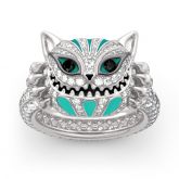 Jeulia "Grinning Like a Cheshire Cat" Sterling Silver Enamel Ring