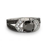 Split shank Round Cut Sterling Silver Ring