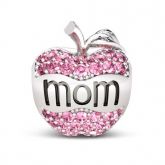 Apple Shape Mom Charm Sterling Silver