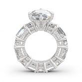 Jeulia Cushion Cut Three Sided Pave Sterling Silver Eternity Ring