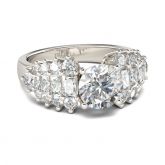 Art Deco Round Cut Sterling Silver Ring