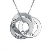 Russian Ring Engraved Necklace Sterling Silver