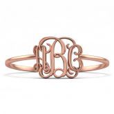 Cubic Celebrity Monogram Bangle Sterling Silver