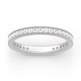 Moissanite Milgrain Eternity Gold Band
