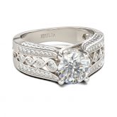 Jeulia Twist Round Cut Sterling Silver Ring