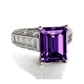 Vintage Emerald Cut Sterling Silver Ring