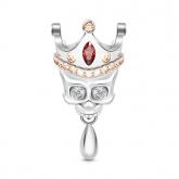 King Skull Charm Sterling Silver
