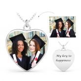 Heart Engraved Personalized Sterling Silver Photo Necklace