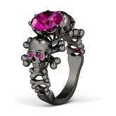 Black Skeleton Sterling Silver Skull Ring